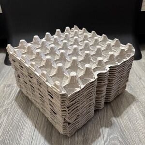 Lot of 18 Gray 30 Cell Pulp Egg Flats Recycled Paper Fiber Trays Craft Storage